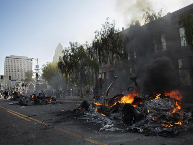 PHOTO: Aftermath of an LA riot against immigration raids by ICE and Federal police in Los Angeles. (Photo by: Zin Chiang/picture-alliance/dpa/AP Images)